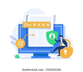 Global data security, personal data security, cyber data security online concept illustration, Internet security or information privacy - protection idea