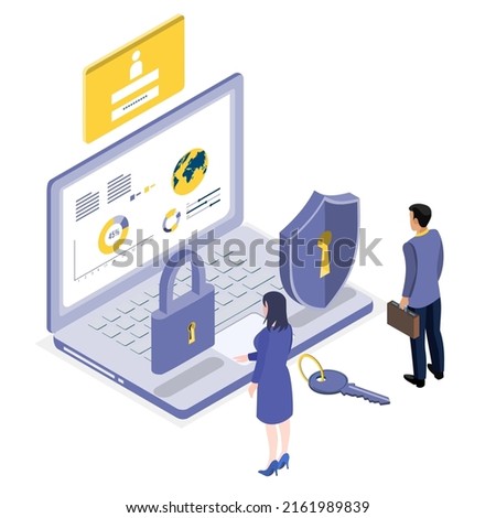 Global data security, personal data security, cyber data security online concept illustration, Internet security or information privacy and protection idea, software access data as confidential.