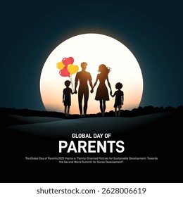 Dia Global dos Pais. Banner de conceito do Dia Global dos Pais, cartaz, postagem de mídia social, cartão postal, fundo, pano de fundo, modelo, cartão de saudações, banner da Web, design de capa etc.