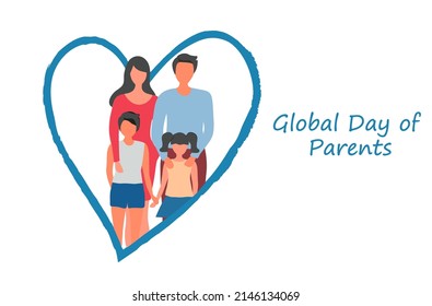 Global day of parents concept vector illustration