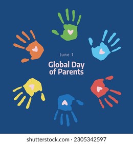 Global Day of Parents design template for celebration. global parents day vector design. parents or family illustration template. flat vetor design. globe vector.