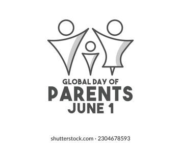 Global Day of Parents Day design vector on white background. Family line icon. Flat design vector. Poster, banner, card, background. Eps 10.