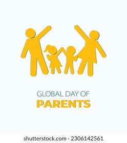 Global Day of Parents. global family day.  1st June. happy parents day. Template for background, banner, card, poster. vector illustration.
