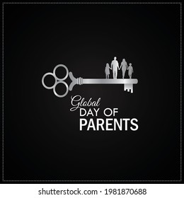 global day of parents good for global day of parents celebration. flat design. flyer design.flat Vector illustration.