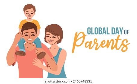 Global day of parents. Parents day illustration for flyer, banner, social media post, poster