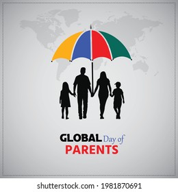 Global Day of Parents. June 1. Template for background, banner, card, poster. Vector illustration