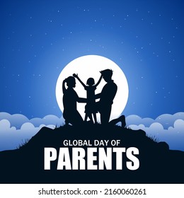 Global Day Of Parents Vector Illustration. Suitable For Poster, Banners, Campaign And Greeting Card.