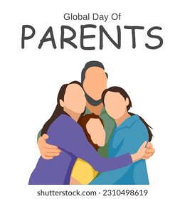 Global day of parents vector illustration. Suitable for Poster, Banners, campaign and greeting card. 