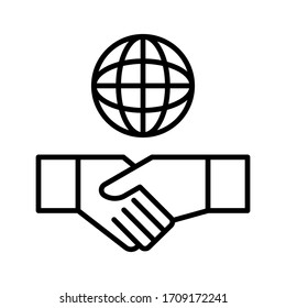 Global Deal icon vector image. Can also be used for Business. Suitable for mobile apps, web apps and print media.
