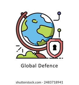 Global Defence vector   Filled outline Design illustration. Symbol on White background EPS 10 File