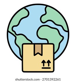 Globale Lieferung Express Paket flache Farbe Vektorgrafik Template Design