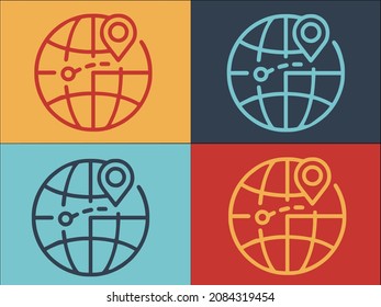 Global Delivery Goods Logo Template, Simple Flat Icon of global,business,delivery