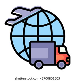 Elemento De Icono De Entrega Global Para Diseño