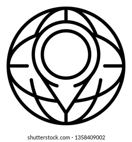 Global delivery icon. Outline global delivery vector icon for web design isolated on white background