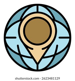 Global delivery icon. Outline global delivery vector icon color flat isolated - Powered by Shutterstock - Get 15% off with code: PIKWIZARD15