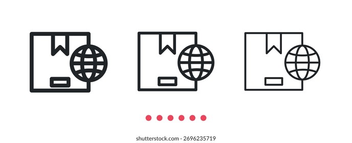 Ícone de distribuição global. Vetor de ícone de linha fina