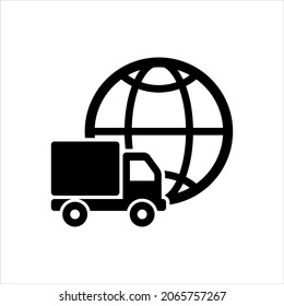 Global delivery icon vector graphic illustration