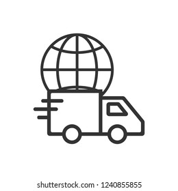 Global Delivery Icon Vector Illustration Flat Stock Vector (Royalty ...