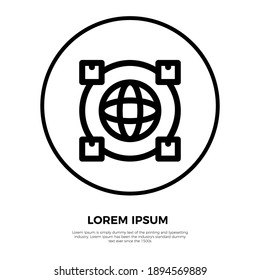 Global Delivery icon vector. Package icon. Eps 10 vector illustration.