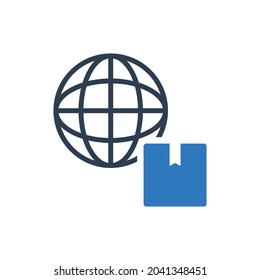 Icono de entrega global - Icono de entrega mundial