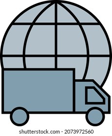 Entrega global, ilustração, vetor, em um fundo branco.