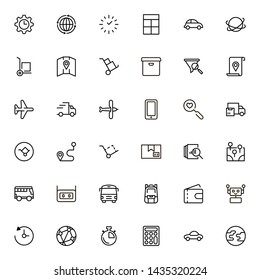 Global delivery line icon set. Collection of high quality black outline logo for web site design and mobile apps. Vector illustration on a white background