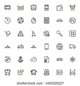 Global delivery line icon set. Collection of high quality black outline logo for web site design and mobile apps. Vector illustration on a white background