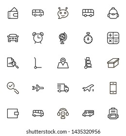 Global delivery line icon set. Collection of high quality black outline logo for web site design and mobile apps. Vector illustration on a white background