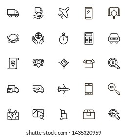 Global delivery line icon set. Collection of high quality black outline logo for web site design and mobile apps. Vector illustration on a white background