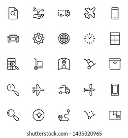 Global delivery line icon set. Collection of high quality black outline logo for web site design and mobile apps. Vector illustration on a white background