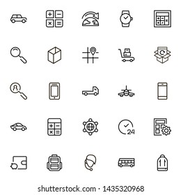 Global delivery line icon set. Collection of high quality black outline logo for web site design and mobile apps. Vector illustration on a white background