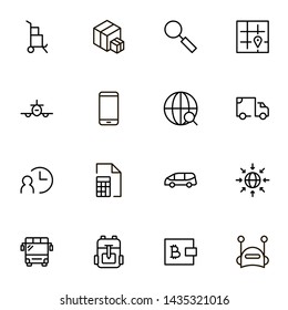Global delivery line icon set. Collection of high quality black outline logo for web site design and mobile apps. Vector illustration on a white background