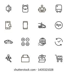 Global delivery line icon set. Collection of high quality black outline logo for web site design and mobile apps. Vector illustration on a white background