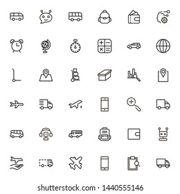 Global delivery line icon set. Collection of high quality black outline logo for web site design and mobile apps. Vector illustration on a white background