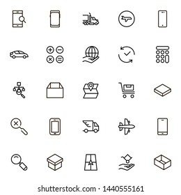 Global delivery line icon set. Collection of high quality black outline logo for web site design and mobile apps. Vector illustration on a white background