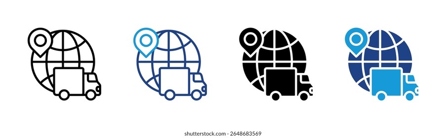 Elemento de icono de logística de entrega global para diseño