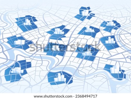 Global delivery logistics network isometric. Abstract banner for on-time deliver, transporting goods. Map with marked delivery locations. Multiple destinations. Route distance data, path turns.
