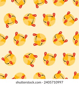 Global delivery seamless pattern. Suitable for backgrounds, wallpapers, fabrics, textiles, wrapping papers, printed materials, and many more. Editable vector.