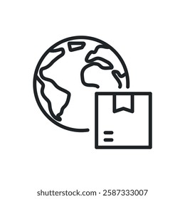 Global delivery thin line icons. Perfect pixel on transparent background 