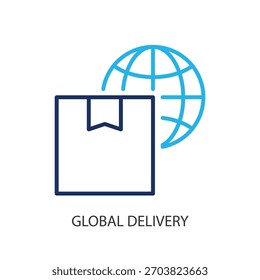 Global delivery thin line icons. Original vector illustration.