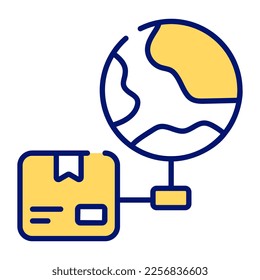 Global delivery vector icon in editable style, easy to use