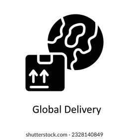 Global Delivery  Vector    solid Icon Design illustration. Shipping and delivery Symbol on White background EPS 10 File