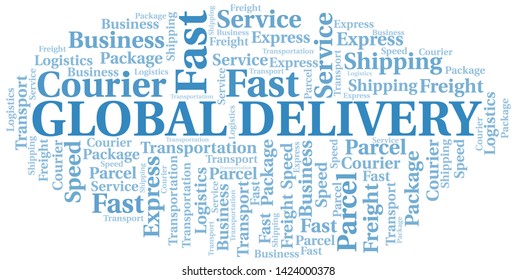 Global Delivery word cloud. Wordcloud made with text only.