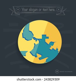 Global design on blackboard background, clean vector
