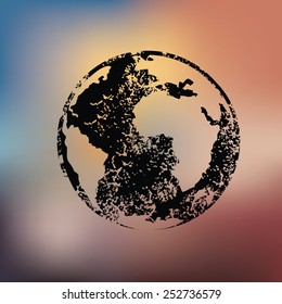 Global design on blur background,grunge vector