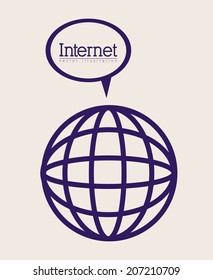 Global design over gray background, vector illustration