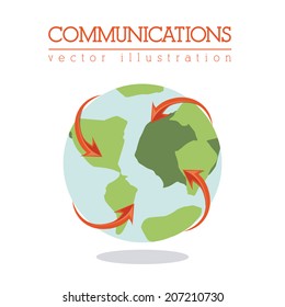 Global design over white background, vector illustration