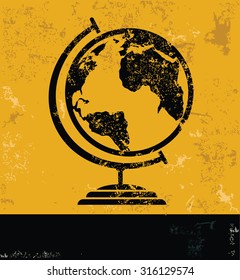 Global design, yellow grunge vector