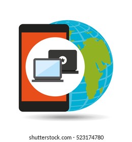global device digital social network vector illustration eps 10