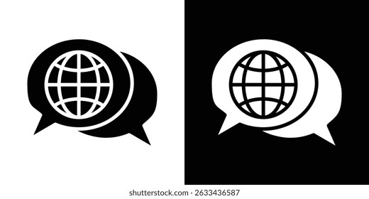 Global dialog icon concept, vector illustration